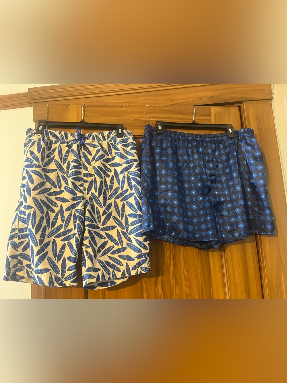 Bundle Lands' End Blue and White BOYS Swimming Trunks XL and Playboy Boxers XL